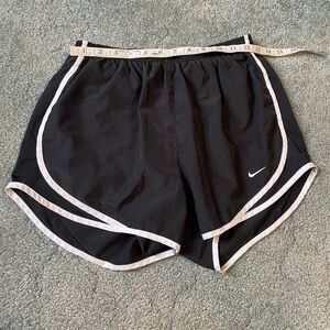 Nike Women's Black and White Athletic Shorts
